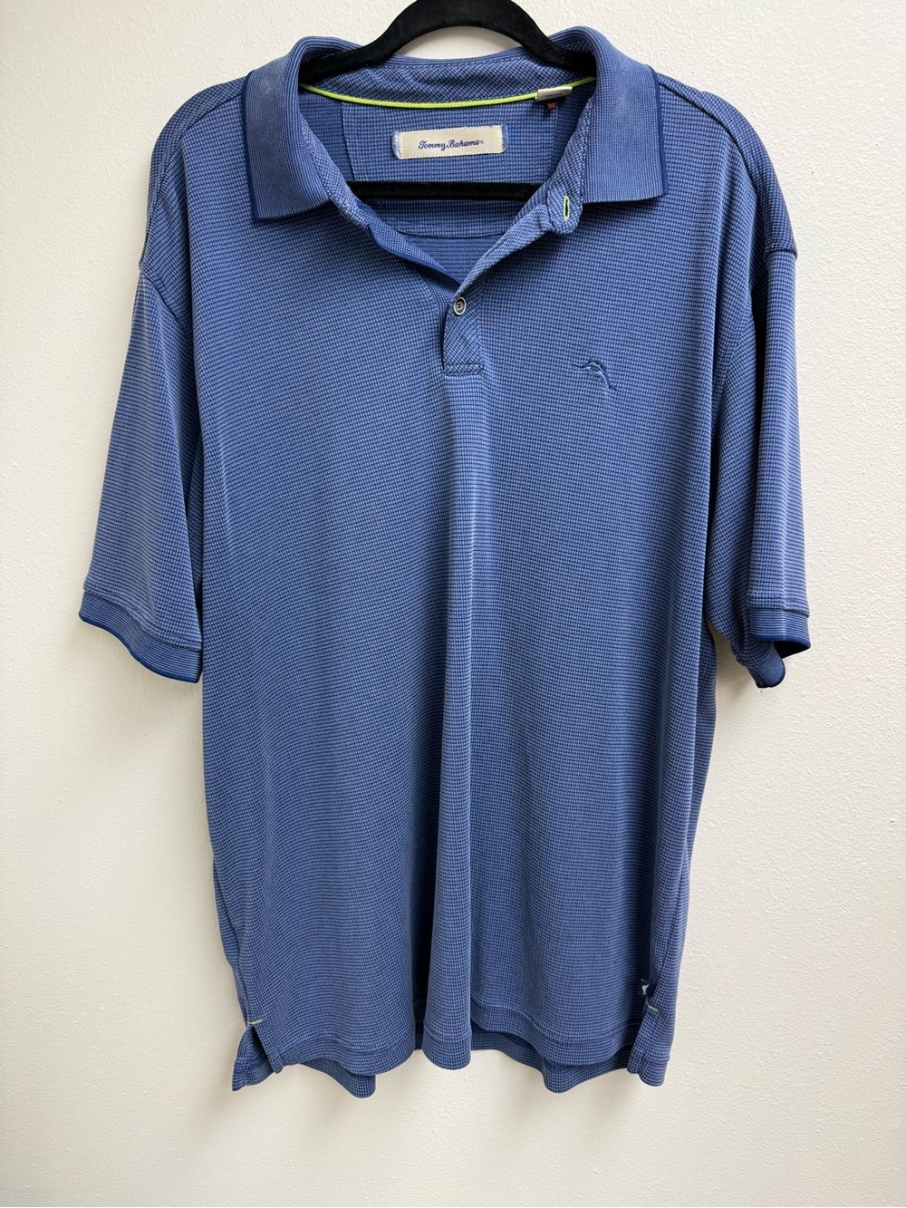 Tommy Bahama XL/TG Blue Short-Sleeve Polo with Subtle Embroidery